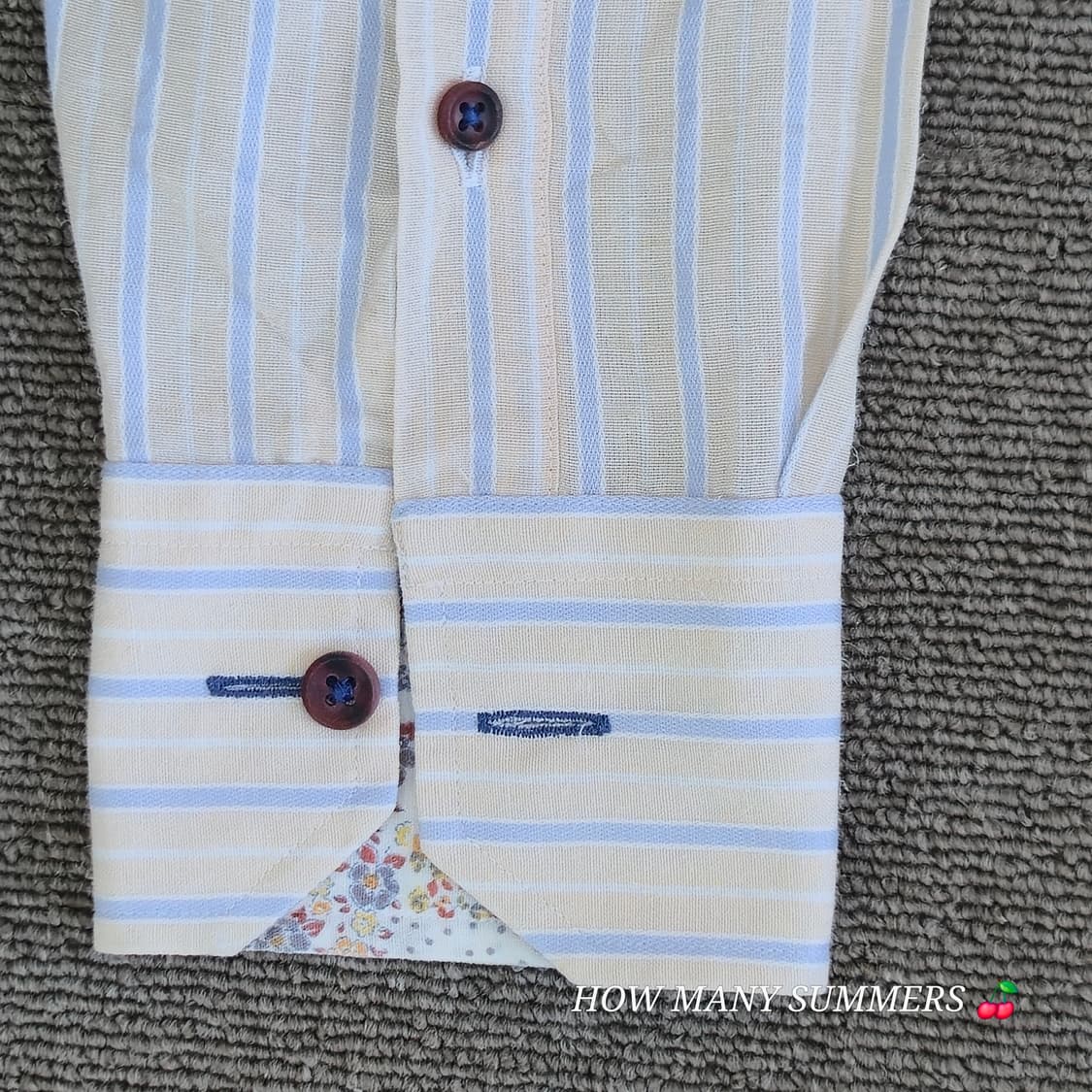 랑방컬렉션 스트라이프 긴팔 셔츠 무당벌레 자수 포인트 남방 상품이미지9