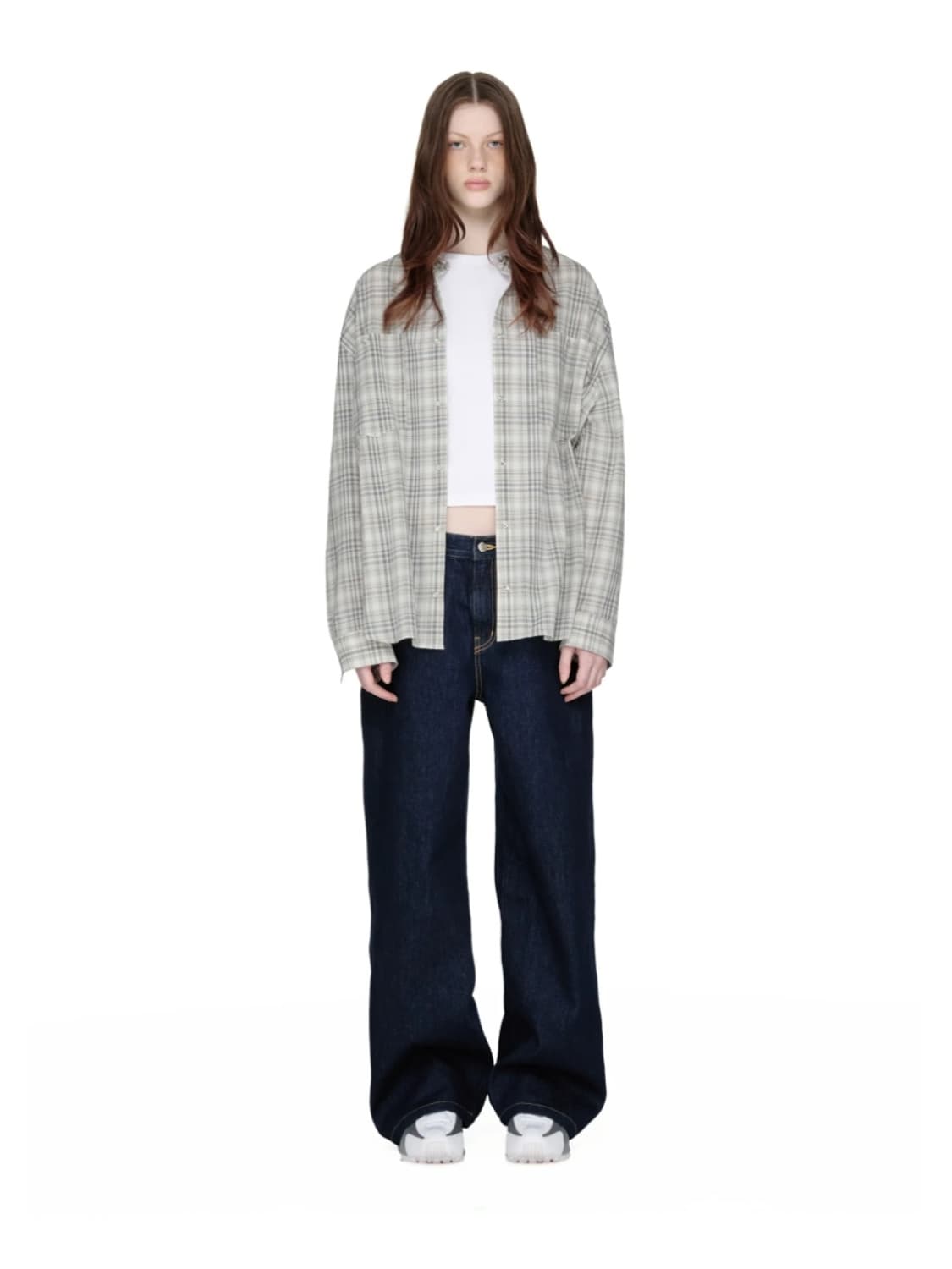 SUNBURNPROJECT 썬번프로젝트 오버핏 체크 셔츠 (블루) 미착용 상품이미지3