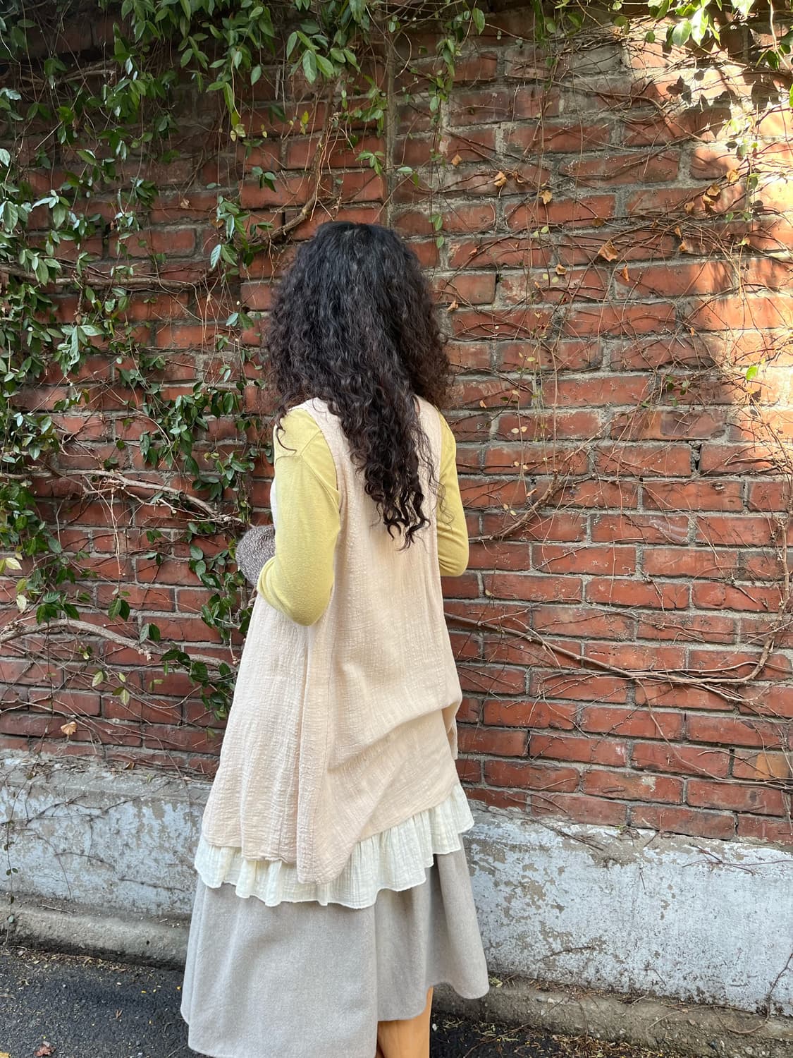 아이보리 레이어드 미디 원피스 상품이미지4