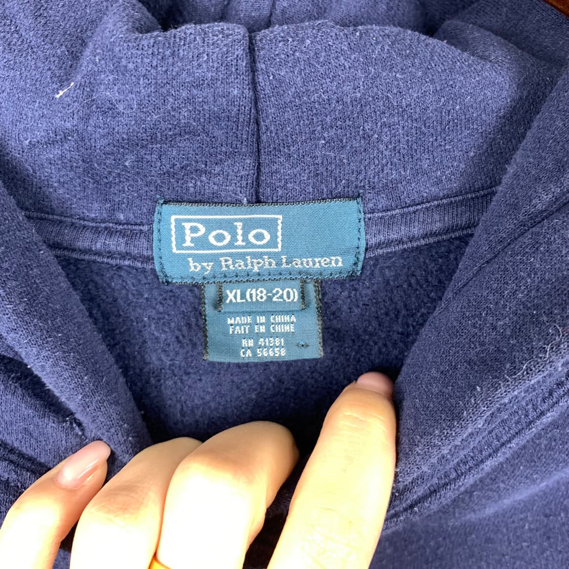 폴로 랄프로렌 성조기 네이비 후드티 상품이미지6
