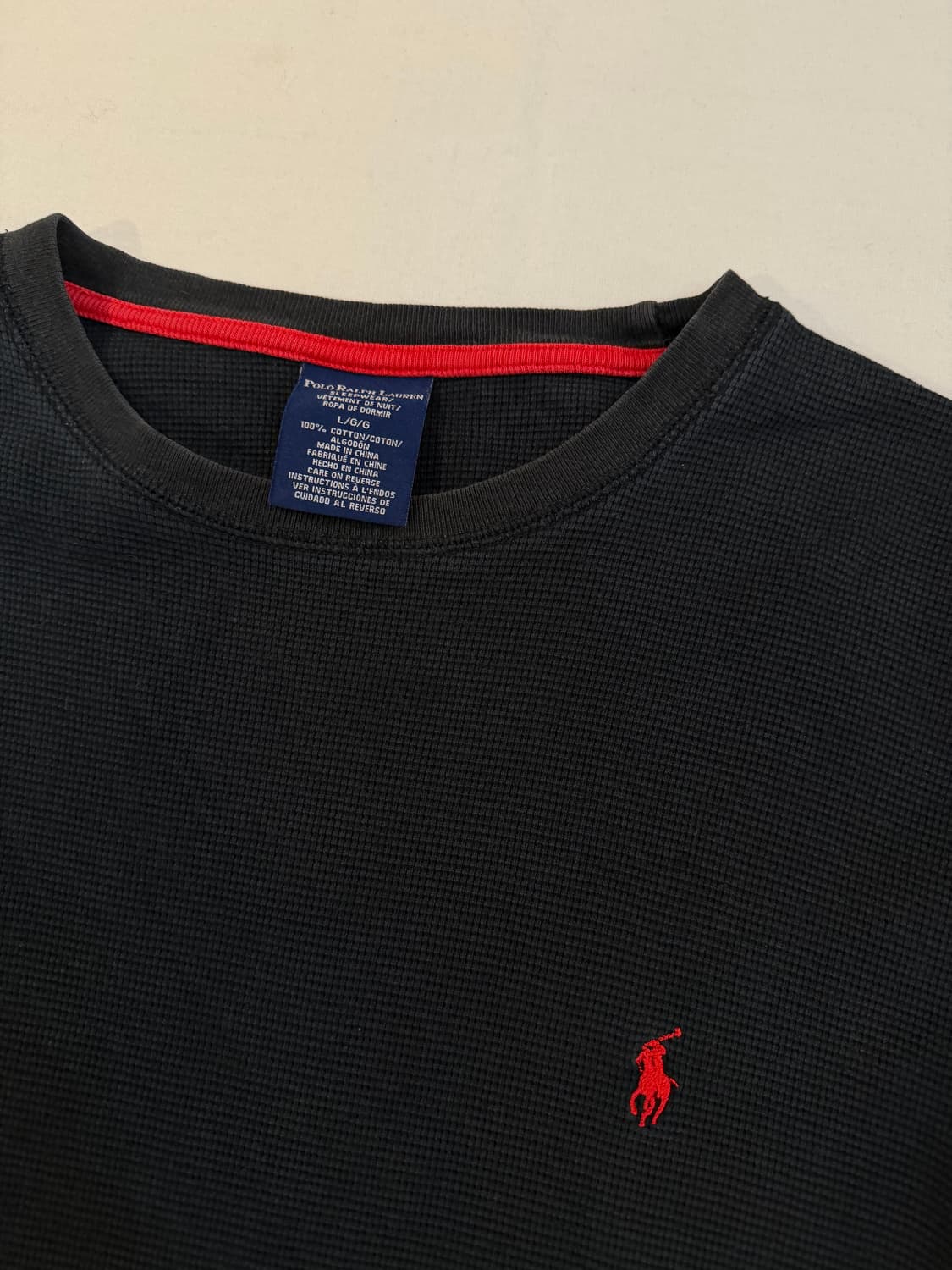 폴로 랄프로렌 와플 써멀 롱슬리브 블랙 상품이미지2