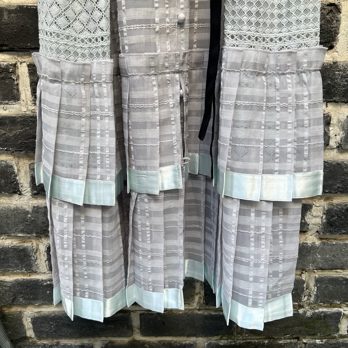 rurumu: 레이스업 플리츠 원피스 상품이미지4