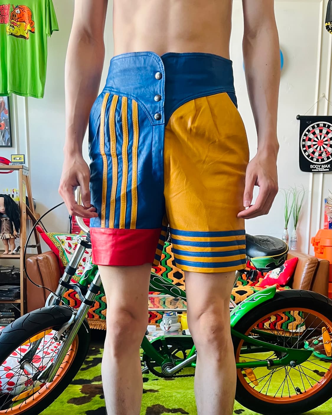 1990a Indian Real Leather Biker Shorts 상품이미지2