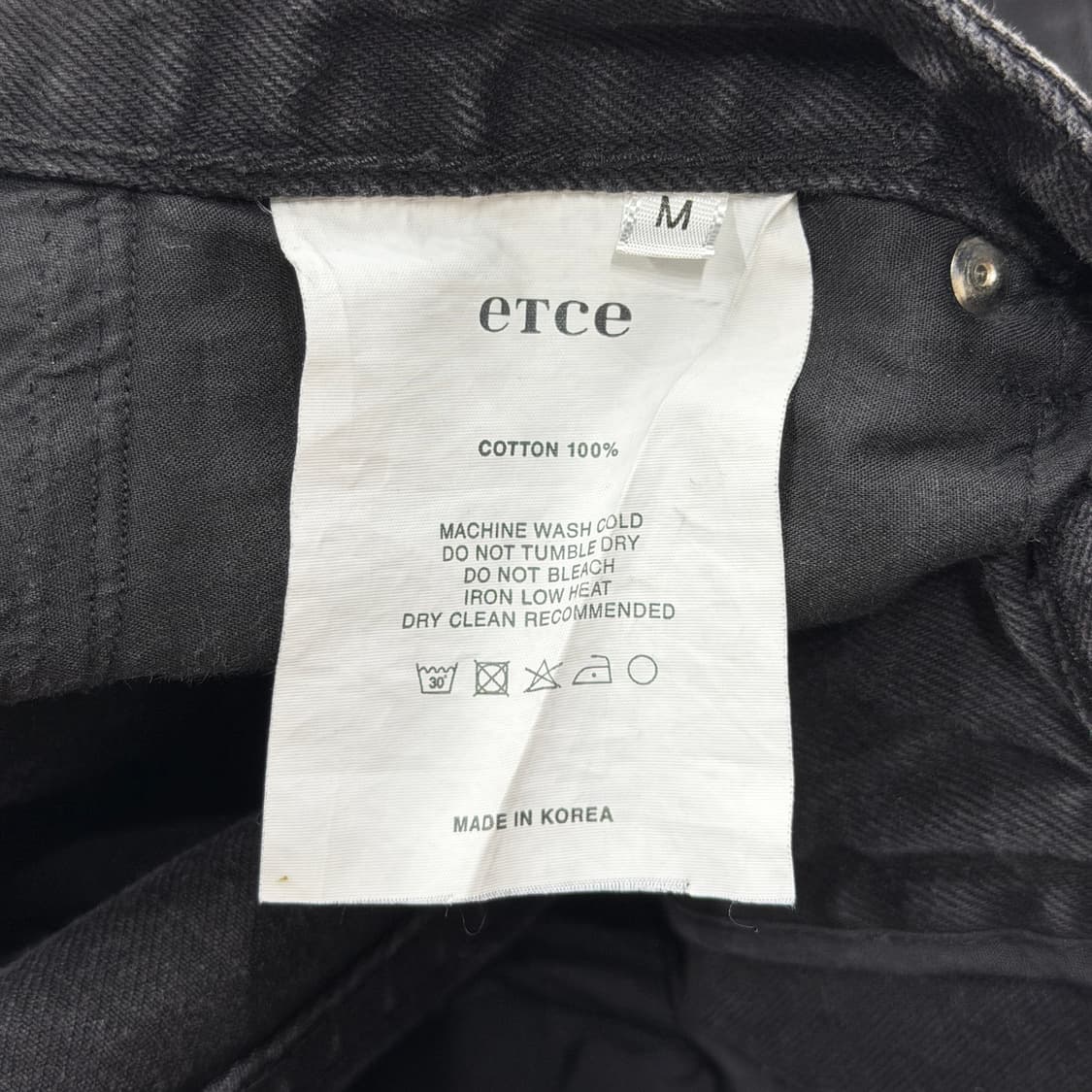 ETCE 이티씨이 데님팬츠 바지 블랙 M 상품이미지5