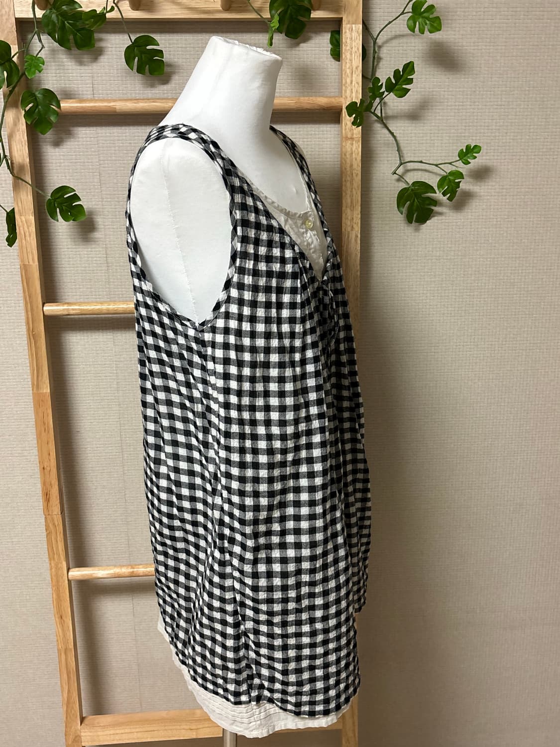 Nouvelle Vie 블랙 체크 바선생🖤 상품이미지5