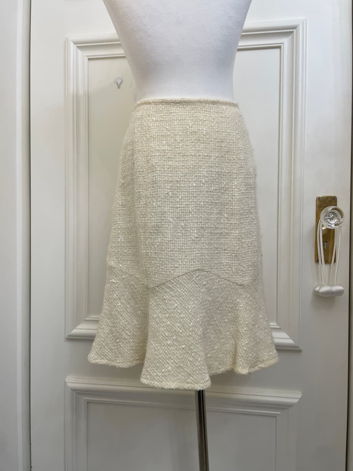 cream silver matt banding long skirt 상품이미지4