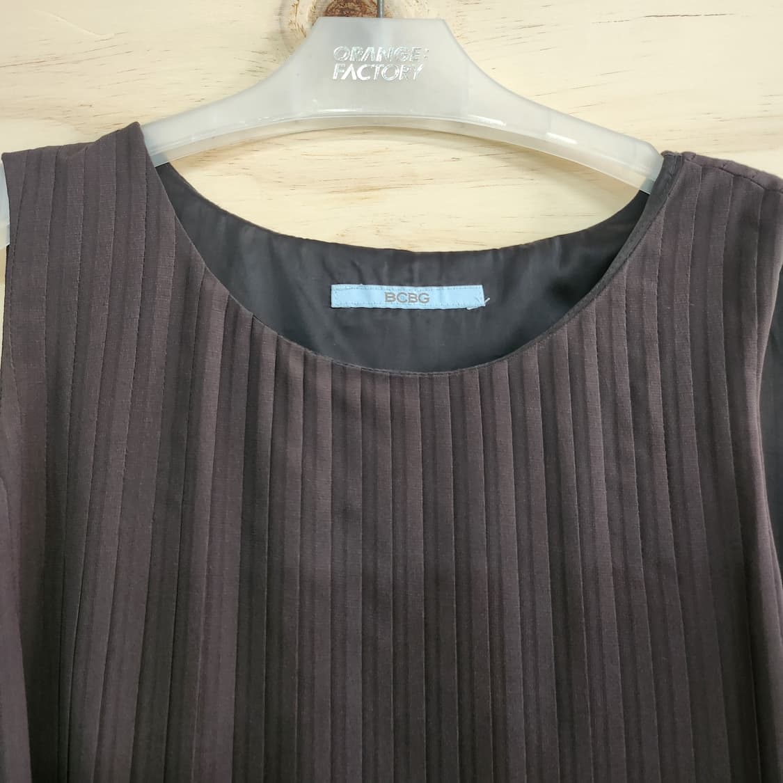 440) BCBG 블랙/오렌지 플리츠 원피스 상품이미지3
