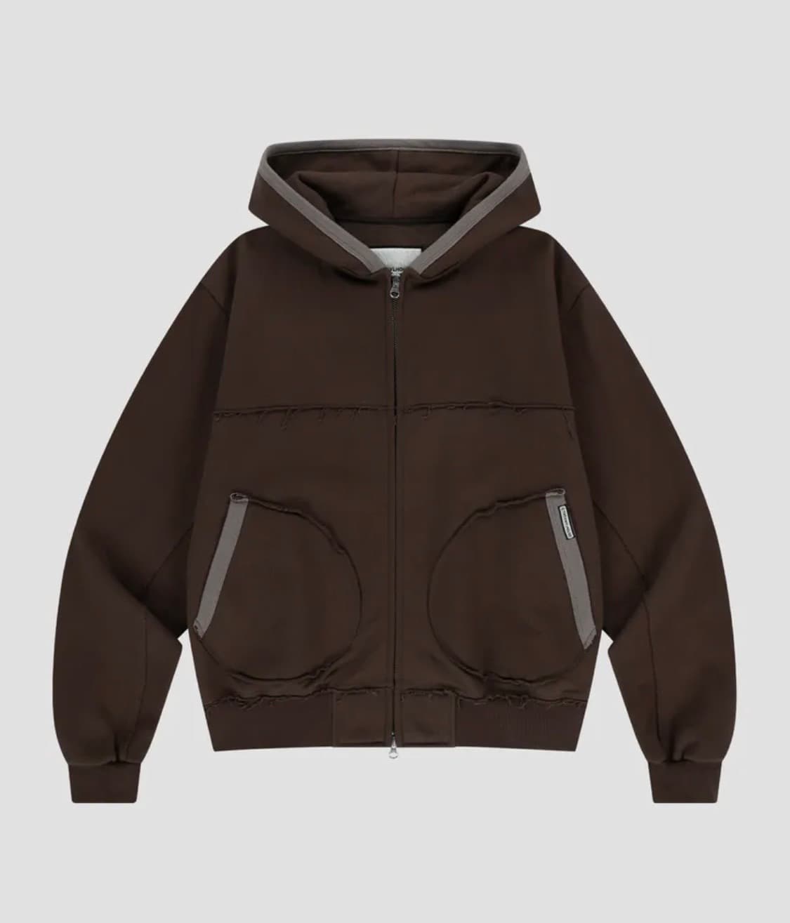 더바이닐하우스 컷오프 후드집업 브라운 S 상품이미지1