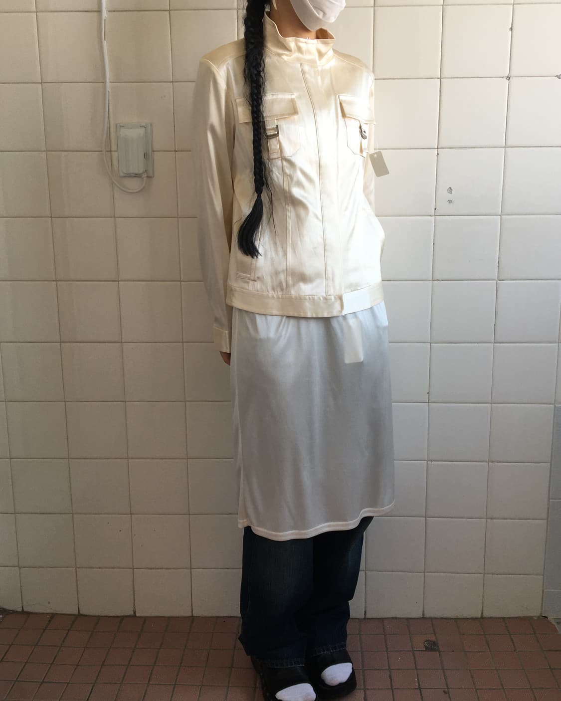 Pocket point glossy high neck zip up 상품이미지8