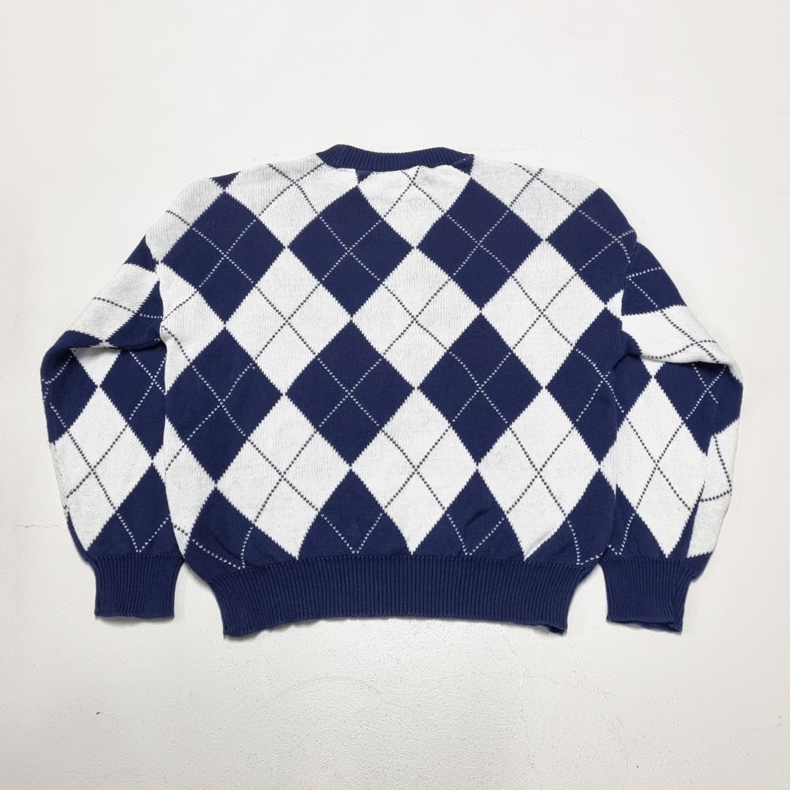 90S USA PRINCETON 아가일 스웨터 - XL 상품이미지2