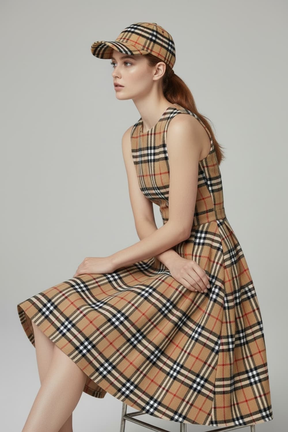 버버리 체크 울 볼캡 상품이미지1