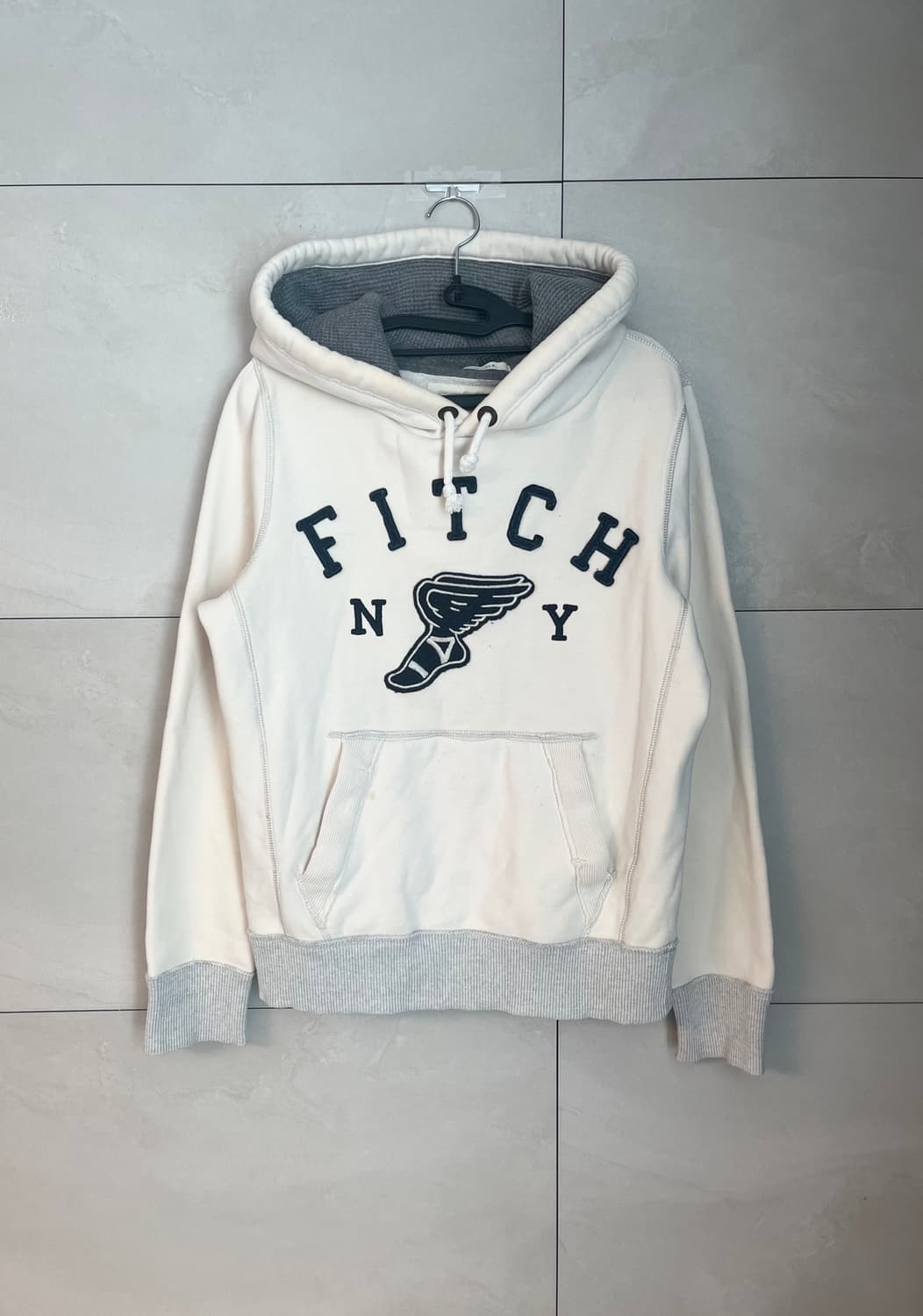 극희귀 아베크롬비 스펠로고 화이트 후드티 (S) 상품이미지1