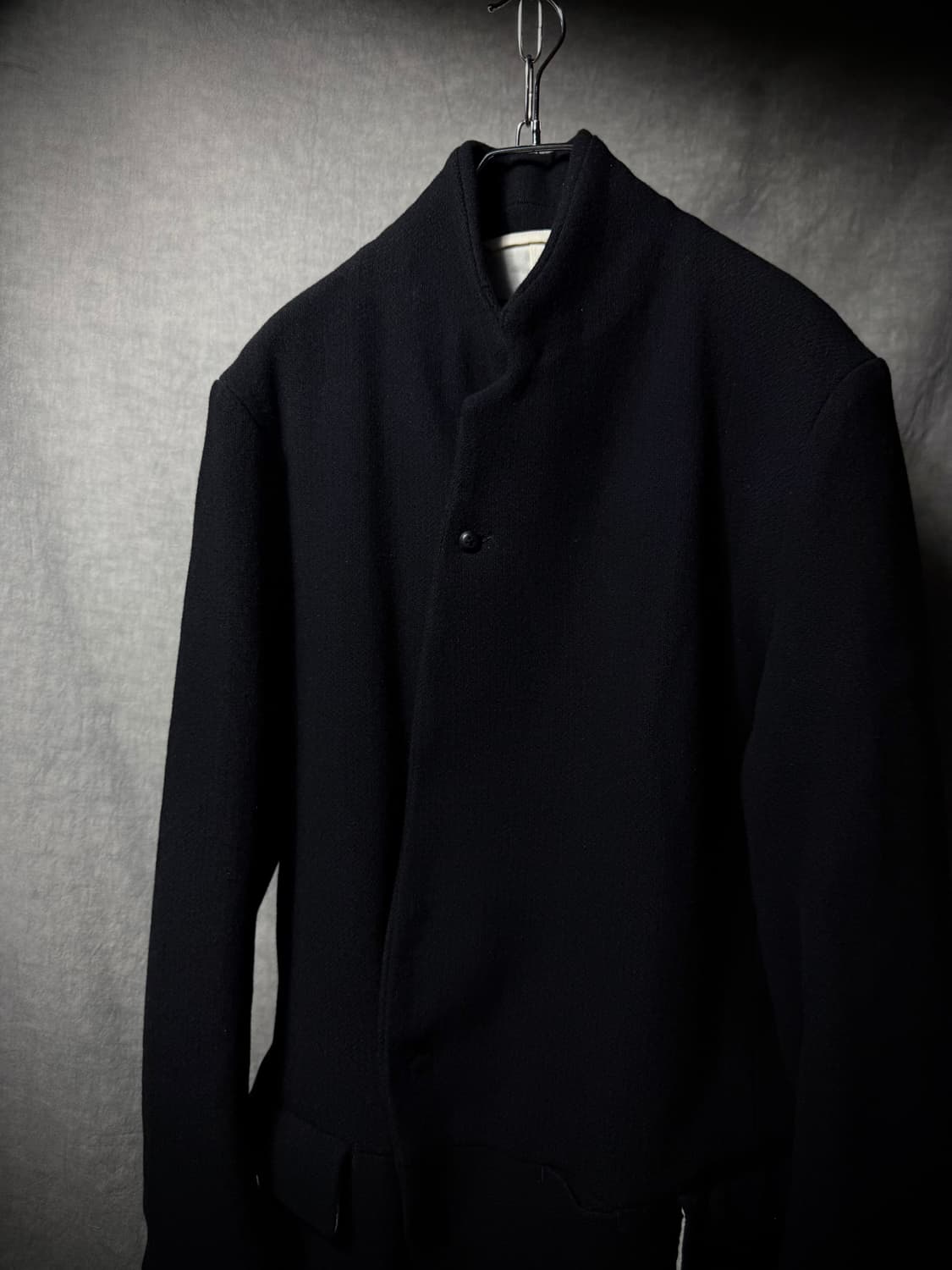 KLASICA Asymmetric Long Wool Coat 상품이미지4