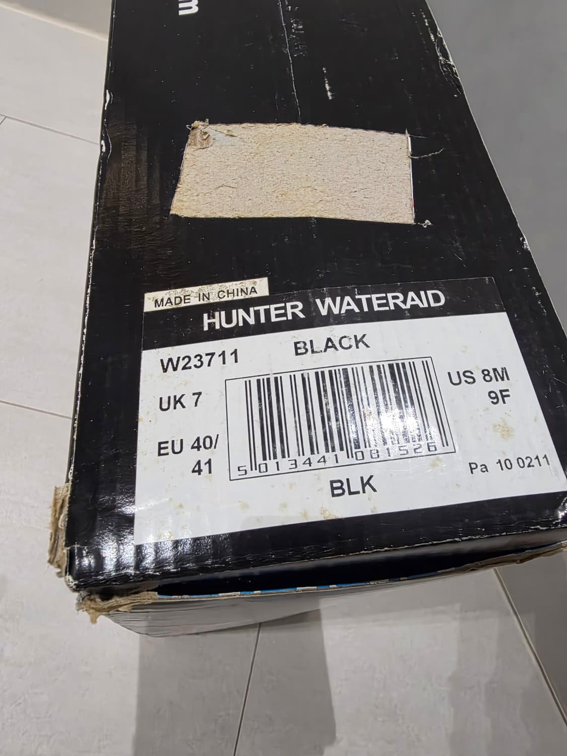 헌터 WaterAid 레인부츠 블랙 UK7 250-255사이즈 상품이미지5