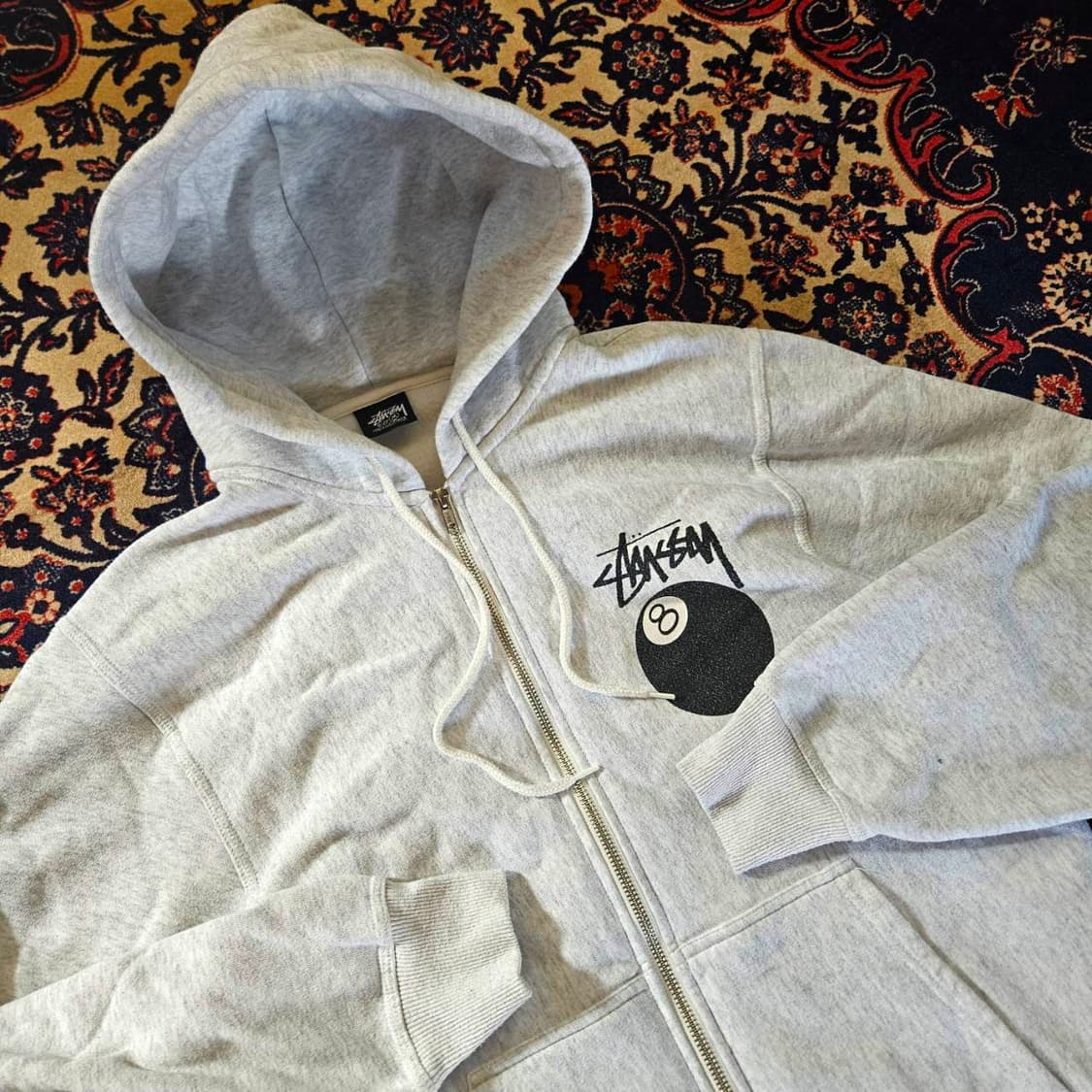 스투시(Stussy) 8볼 후드집업 에쉬헤더 M size 상품이미지5