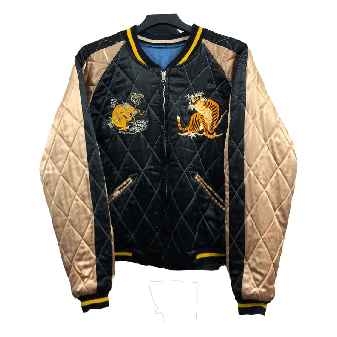 L 일본 빈티지 리버시블 퀼팅 스카쟌 점퍼 상품이미지4