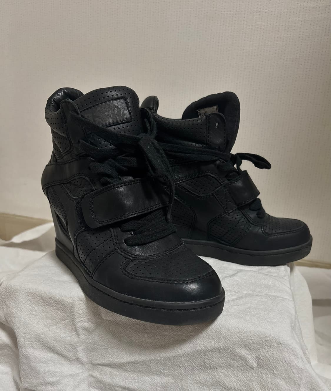 ash 아쉬 웨지힐 스니커즈 올블랙 36 상품이미지1