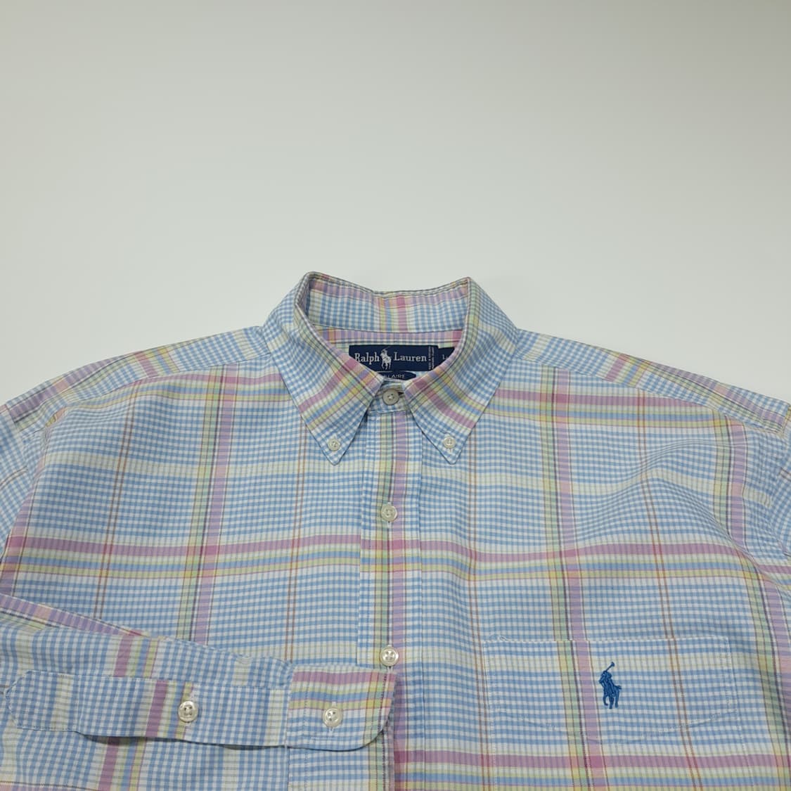 CN855 L 폴로 랄프로렌 USA 코튼캔디 멀티체크 긴팔 셔츠 남방 상품이미지3