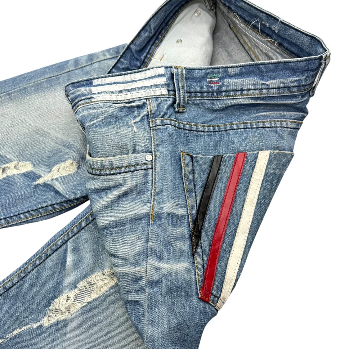 아디다스 x 디젤 데미지 워싱 데님 롱팬츠 상품이미지6