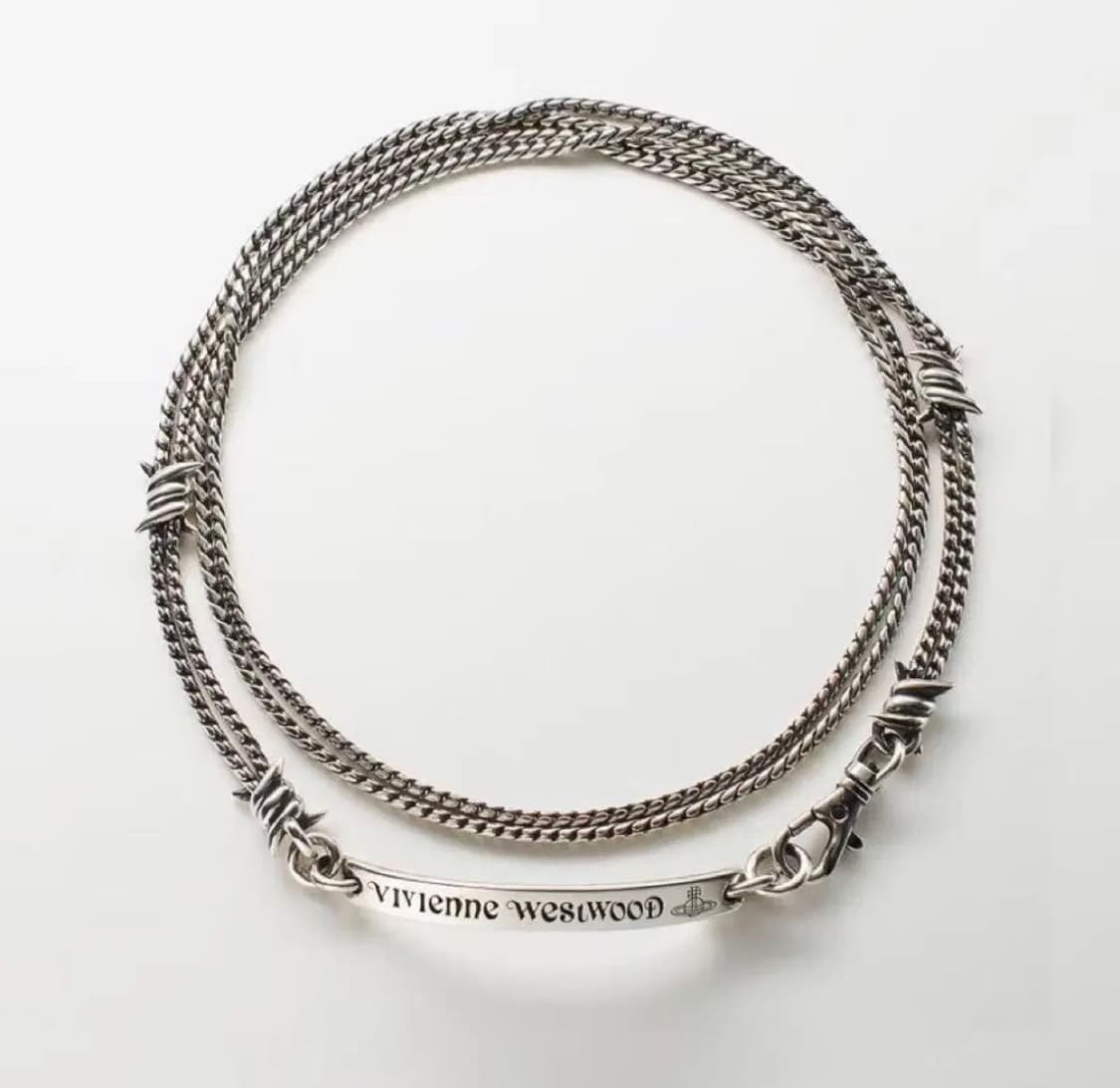 비비안웨스트우드 맨 카릴 체인 로프 초커 로고 목걸이 오네갸루 펑크 상품이미지1