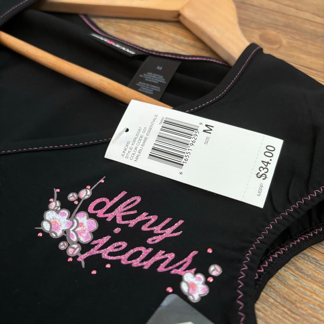 DKNY 티셔츠 민소매 M 55 새제품 블랙 라이크라  상품이미지4