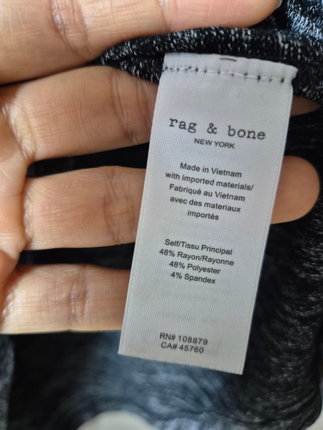 (새제품급) 랙앤본 여성 긴팔 티셔츠  레이온 라운드티 S 상품이미지5