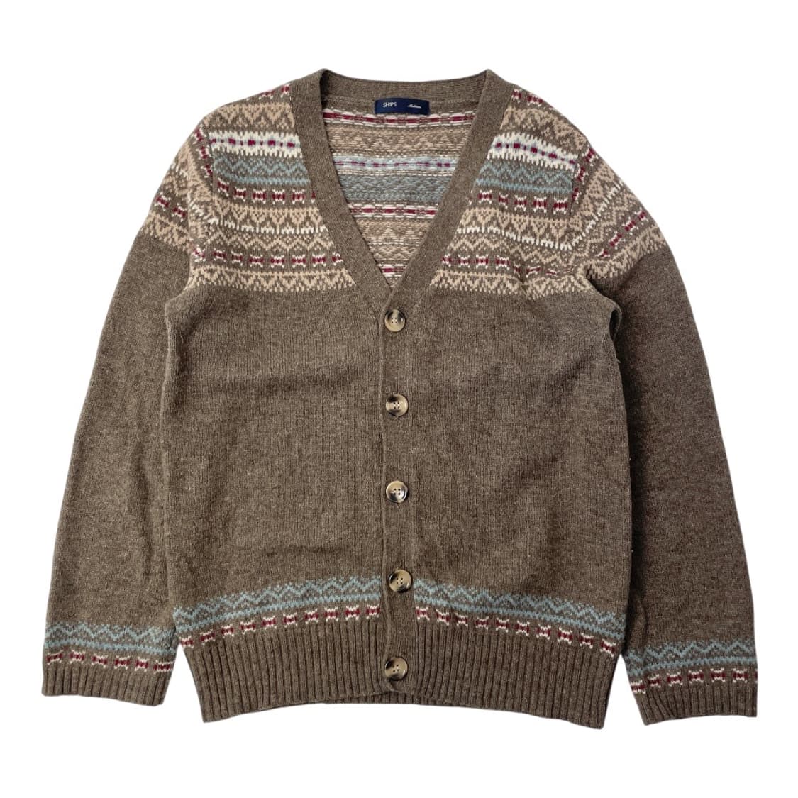 SHIPS 쉽스 일본 빈티지 패턴 울 니트 가디건 M 상품이미지1