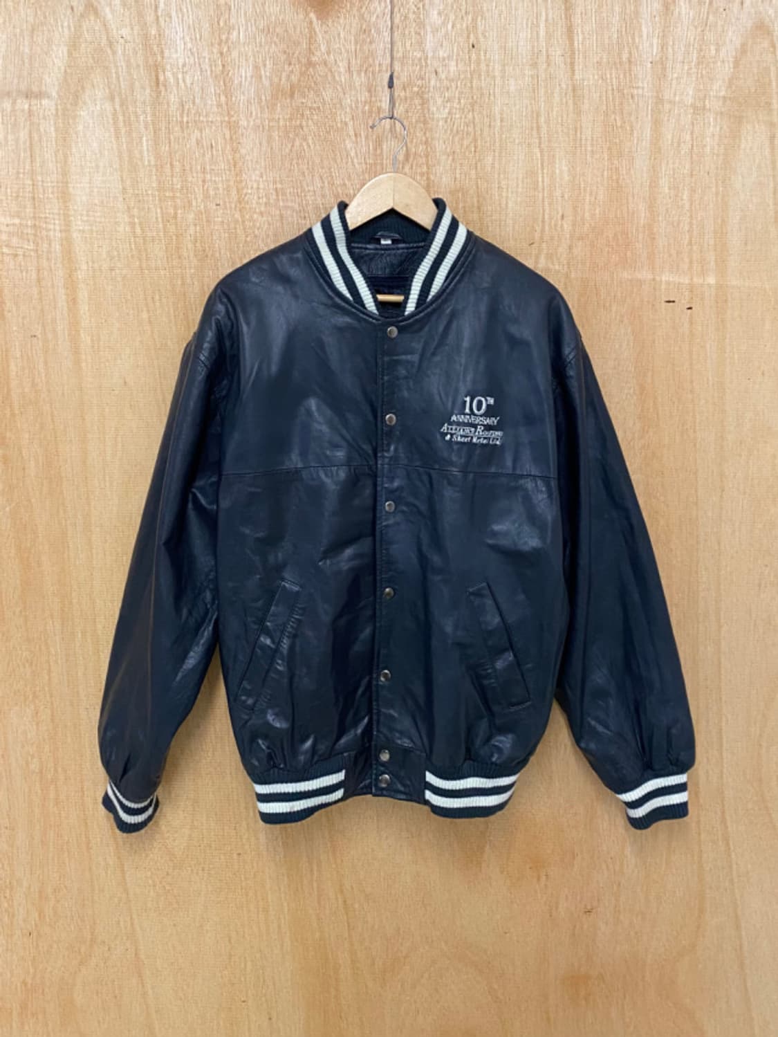 90~00's VTG leather varsity jacket 상품이미지3