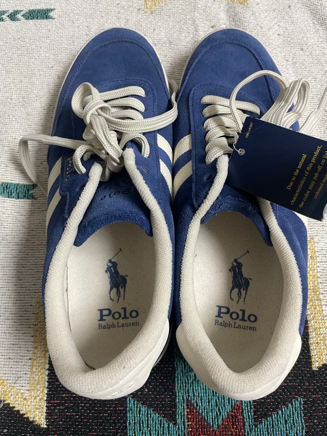 폴로 블루 스웨이드 스니커즈(8.5) 상품이미지4