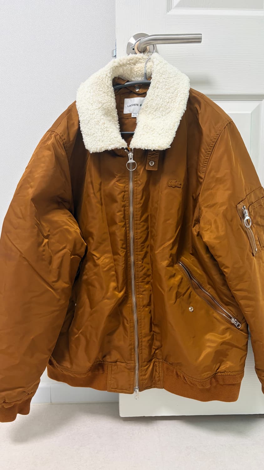 라코스테 양털카라 MA-1 항공잠바 XL 카멜 상품이미지1