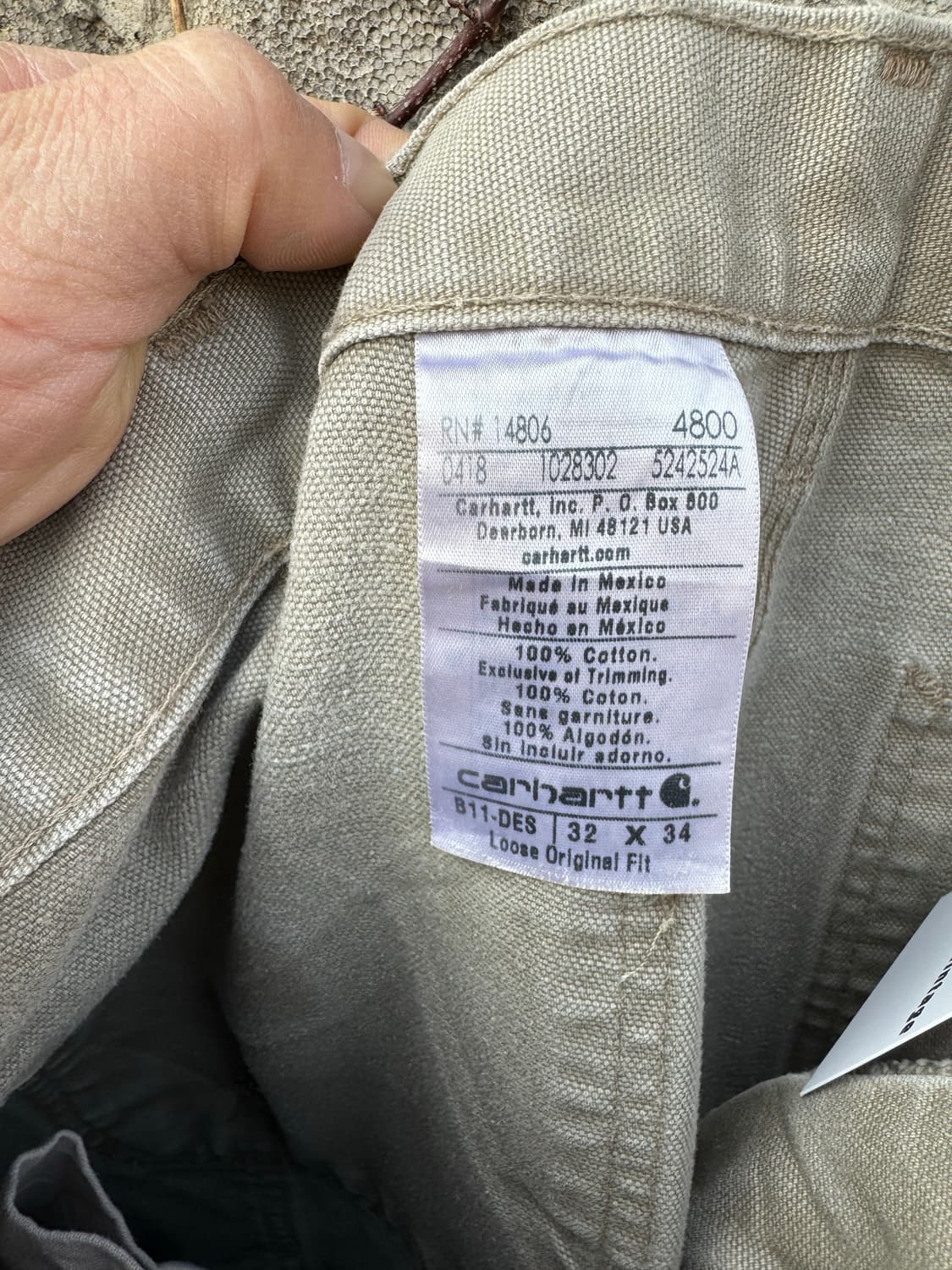 칼하트 빈티지 b11 des 하드페이딩 싱글니 카펜터 워크 팬츠 상품이미지6