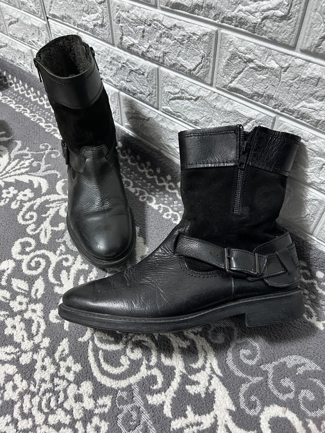 자라 스웨이드 레더 버클 부츠 상품이미지1