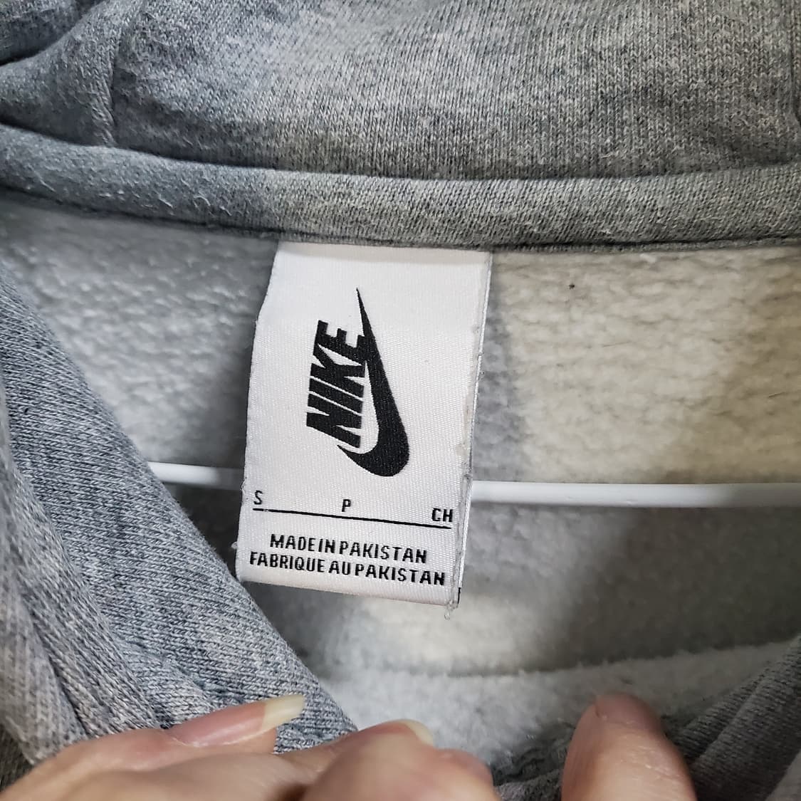 나이키 스우시 기모 회색 후드티  상품이미지4