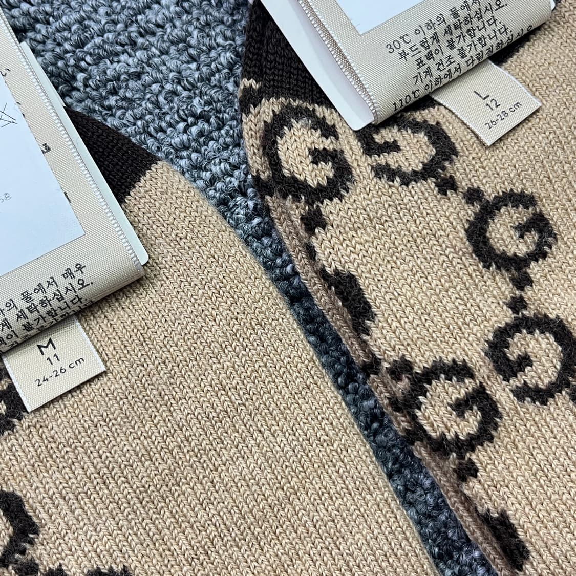 새상품 구찌 양말 GG 로고 스트라이프 울 롱삭스 니삭스 L 사이즈 상품이미지8