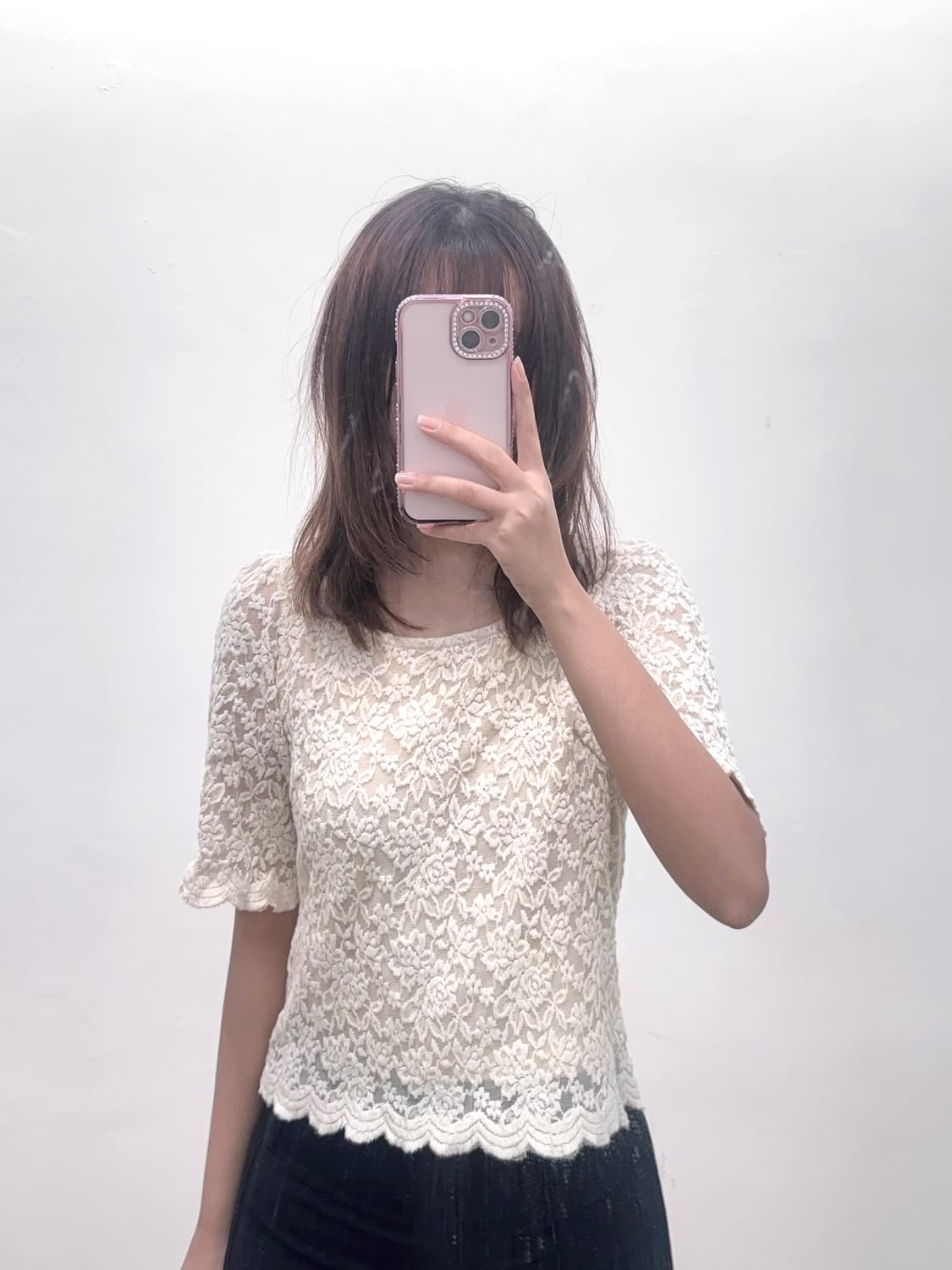 misch masch 밋슈맛슈 레이스 스나계 반팔 블라우스 상품이미지2
