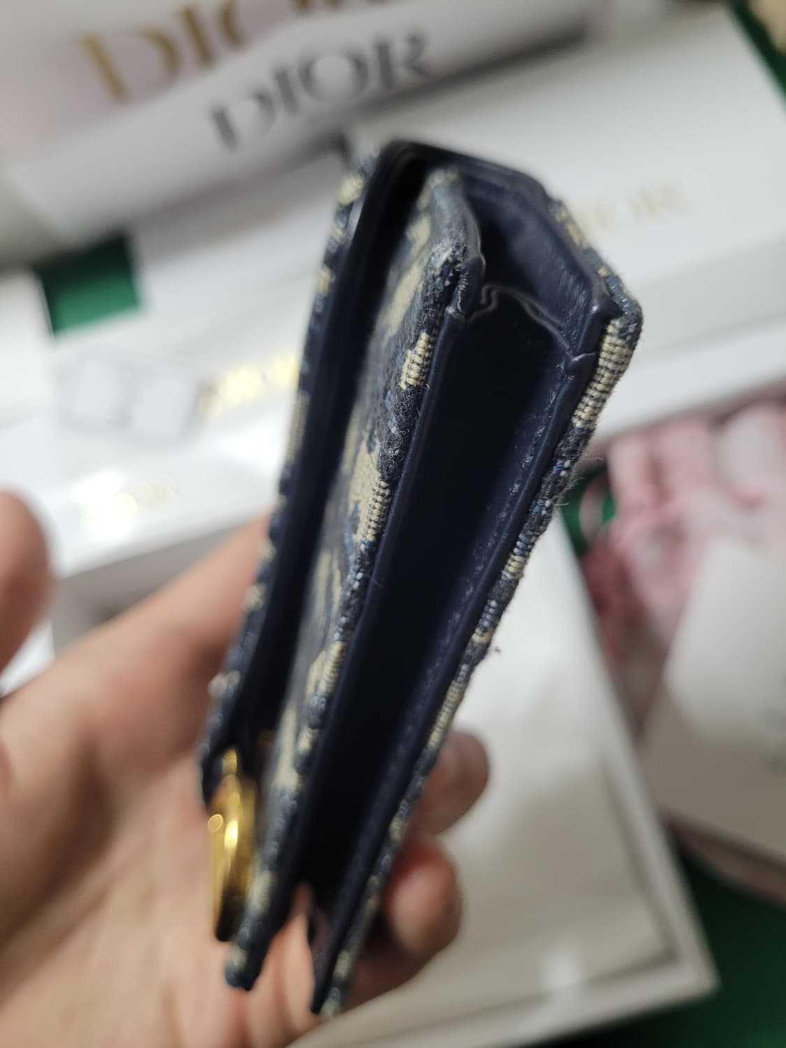 디올 오블리크 새들플랩 카드지갑 상품이미지5