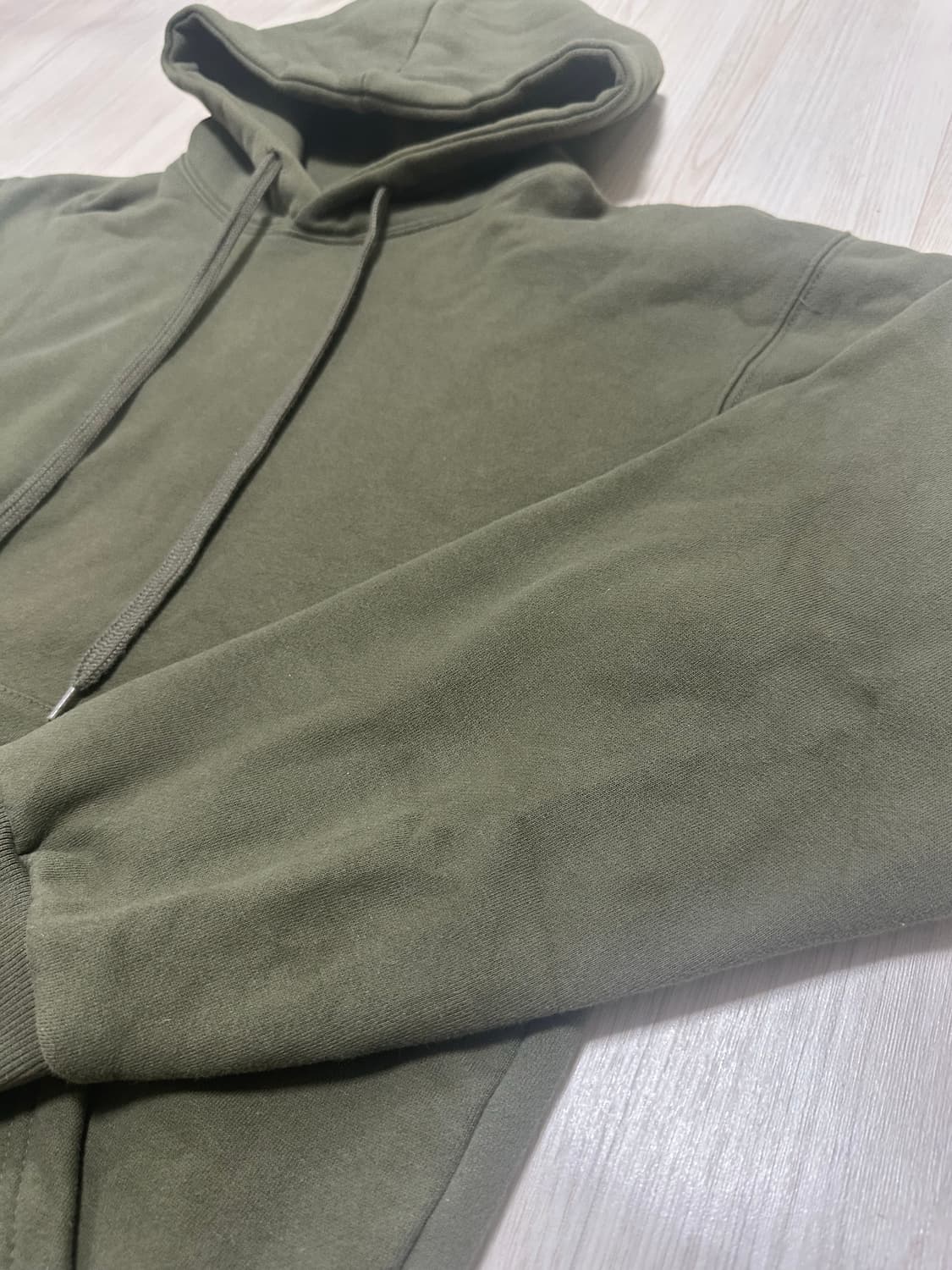 페플 오리지널무지[기모] 루즈핏 후드 카키 L 상품이미지3