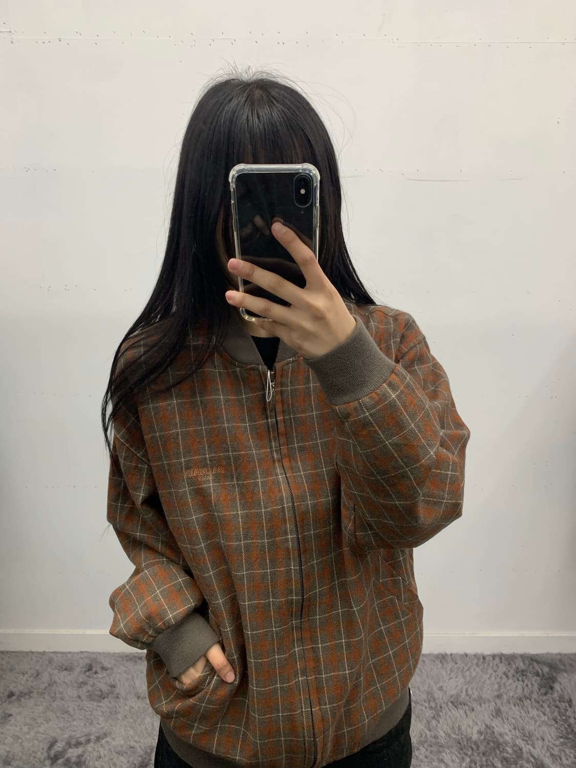 발망 90s 체크 봄버 상품이미지2