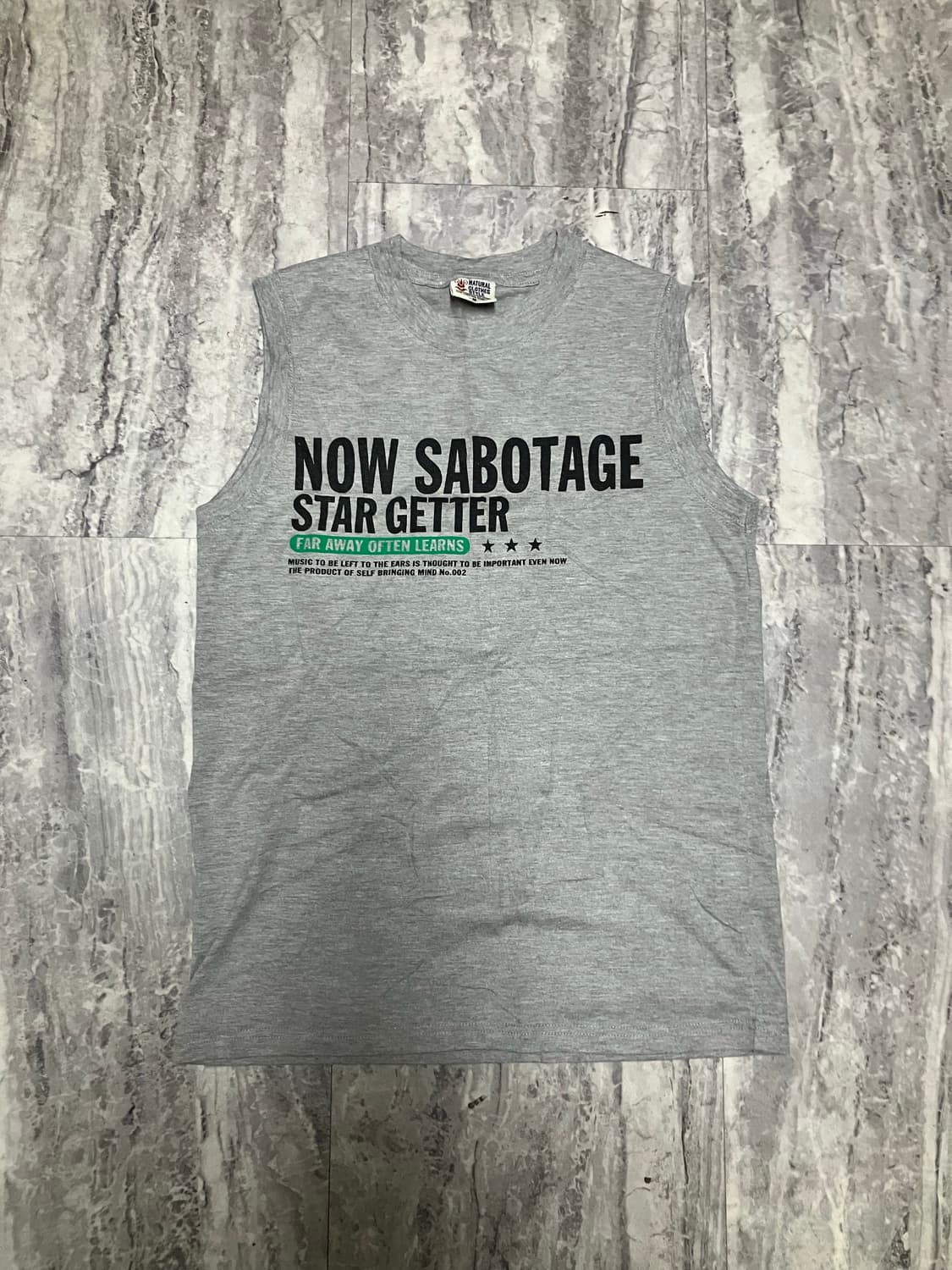 일본빈티지 Natural 핀터깔 올드스쿨아메카지 락펑크 슬리브리스나시탑 상품이미지1