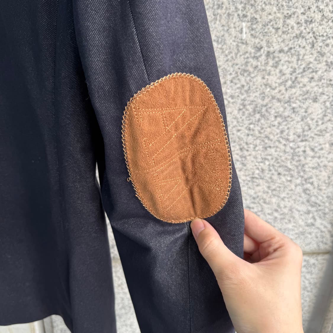 아르마니 익스체인지 빅로고 엘보 패치 원버튼 자켓 상품이미지8