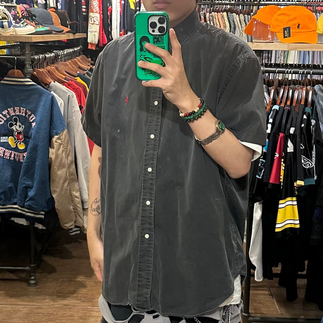 [HI] 폴로 랄프로렌 데님 반팔 셔츠 그레이 상품이미지3