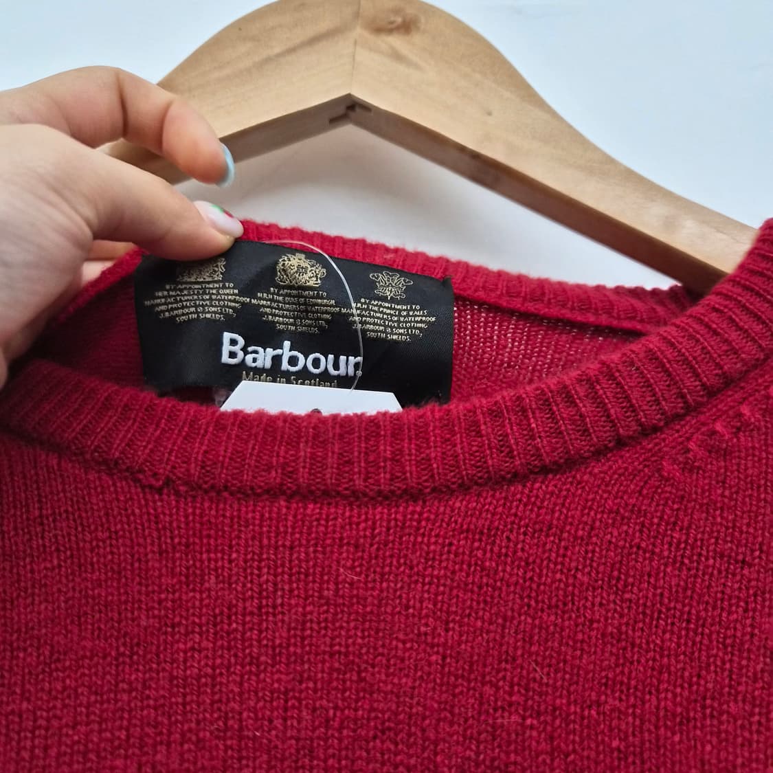 바버 레드 니트 스웨터 남성 XL 상품이미지2