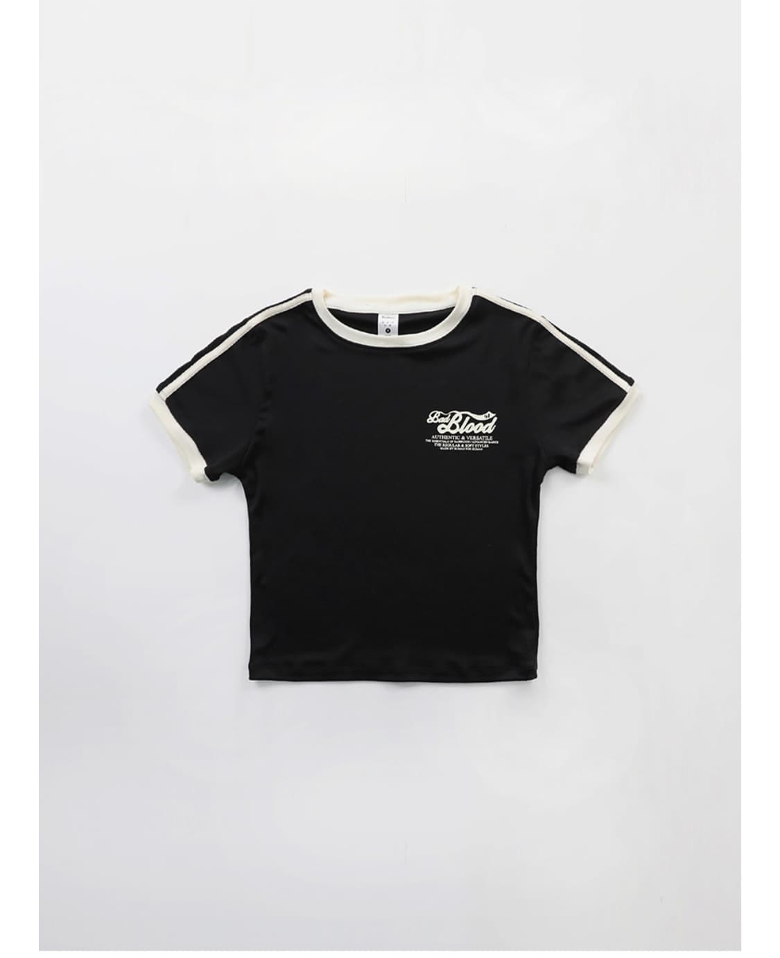 배드블러드 빈티지 로고 슬림반팔티 상품이미지1