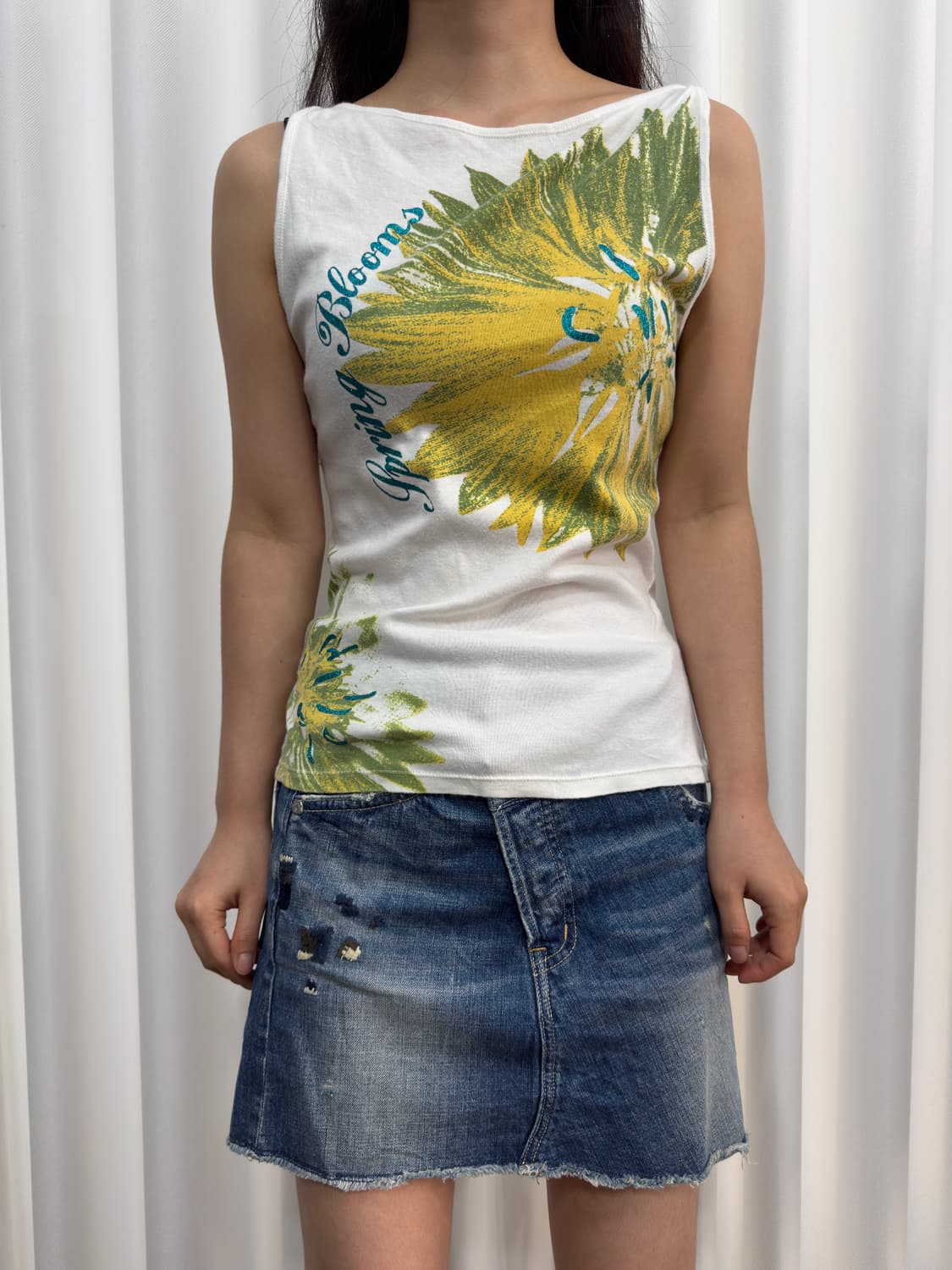 benntton printing sleeveless 상품이미지2