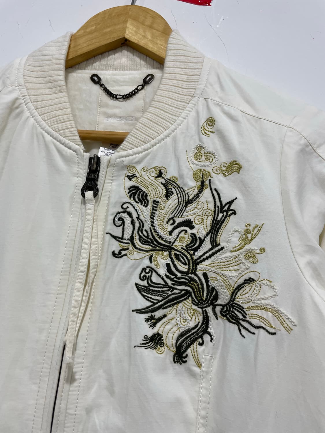 (빈티지)레어 Diesel 디젤 자수 슬림핏 봄버자켓 상품이미지9