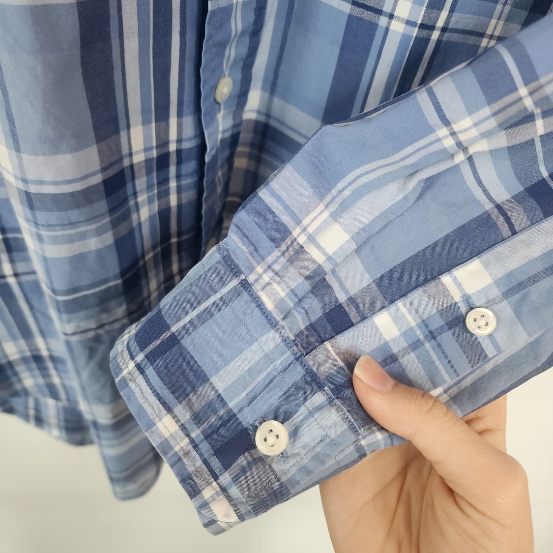 폴로 랄프로렌 블루 체크 셔츠 남방 상품이미지4