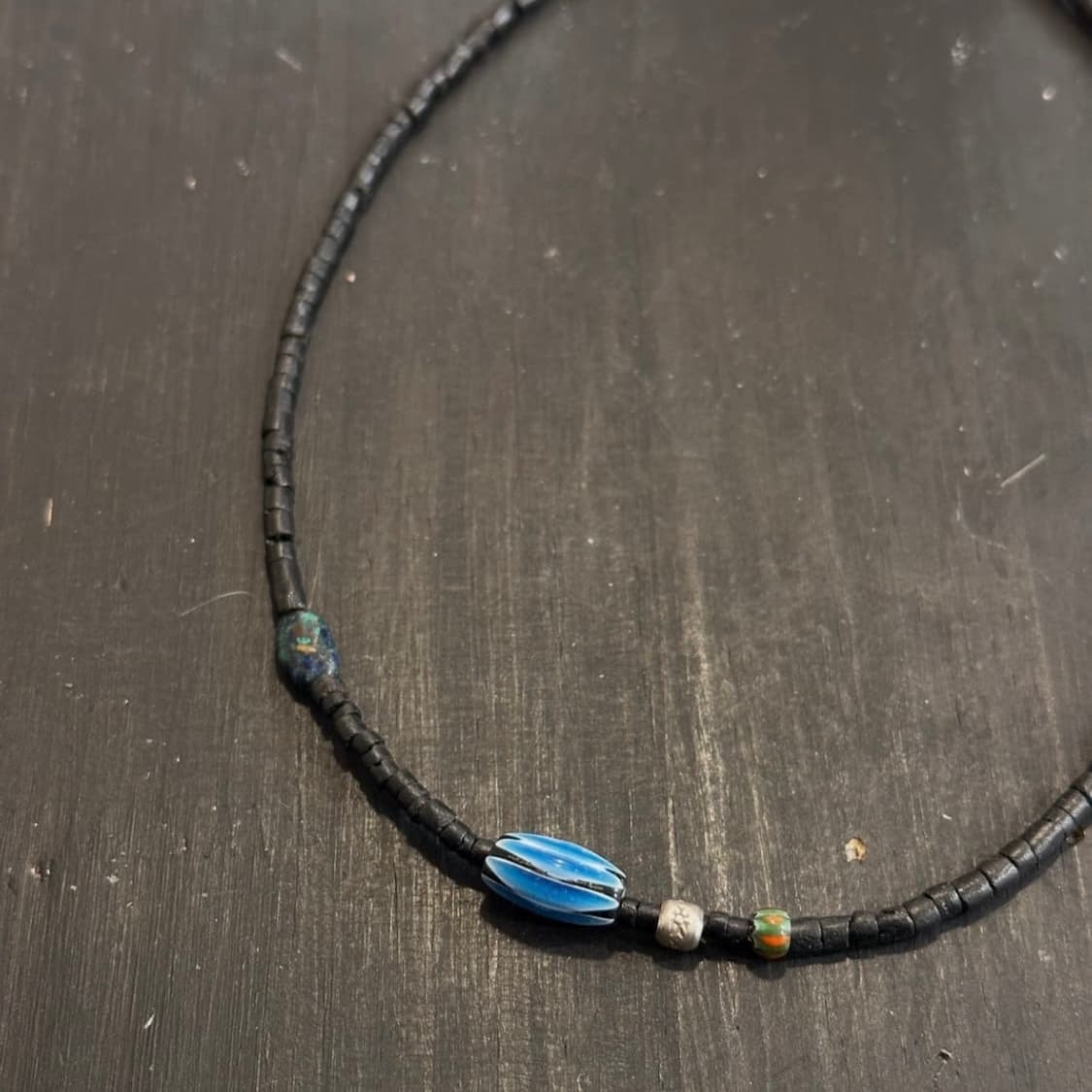 Musta glass beads turquoise black neckla 상품이미지5