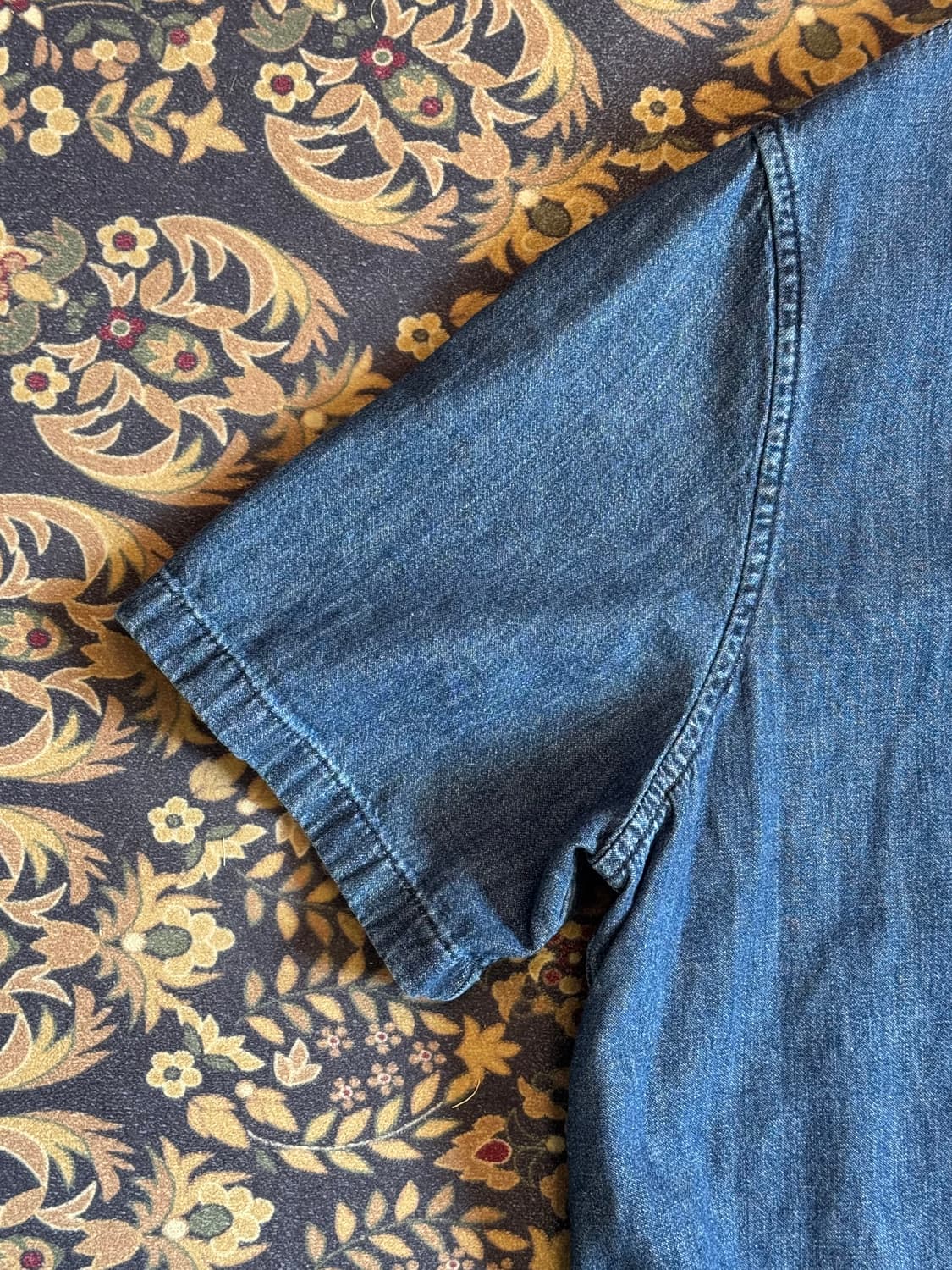 올드 갭 루프칼라 데님 하프셔츠 상품이미지5