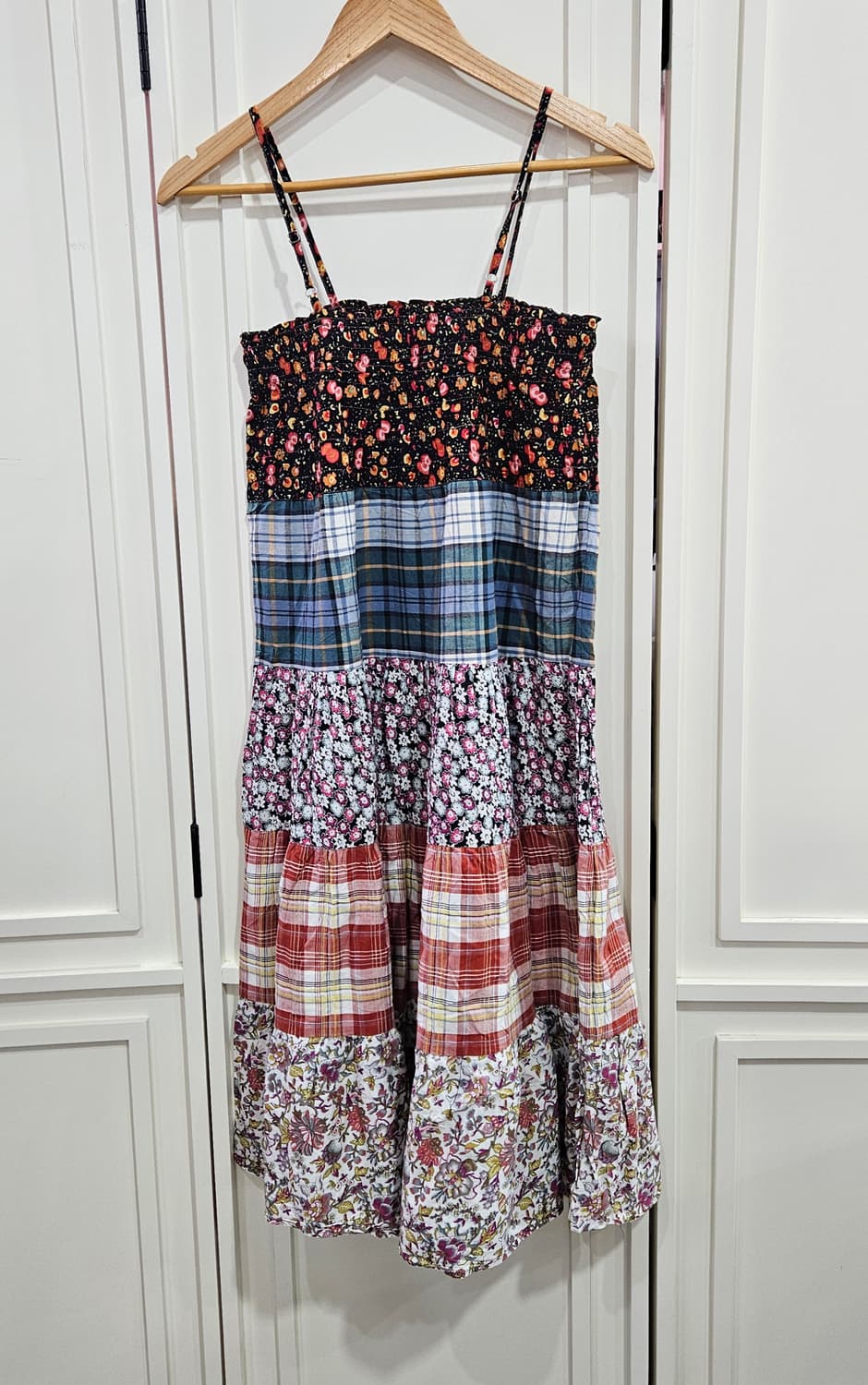 패치워크 플라워 티어드 롱원피스 상품이미지5