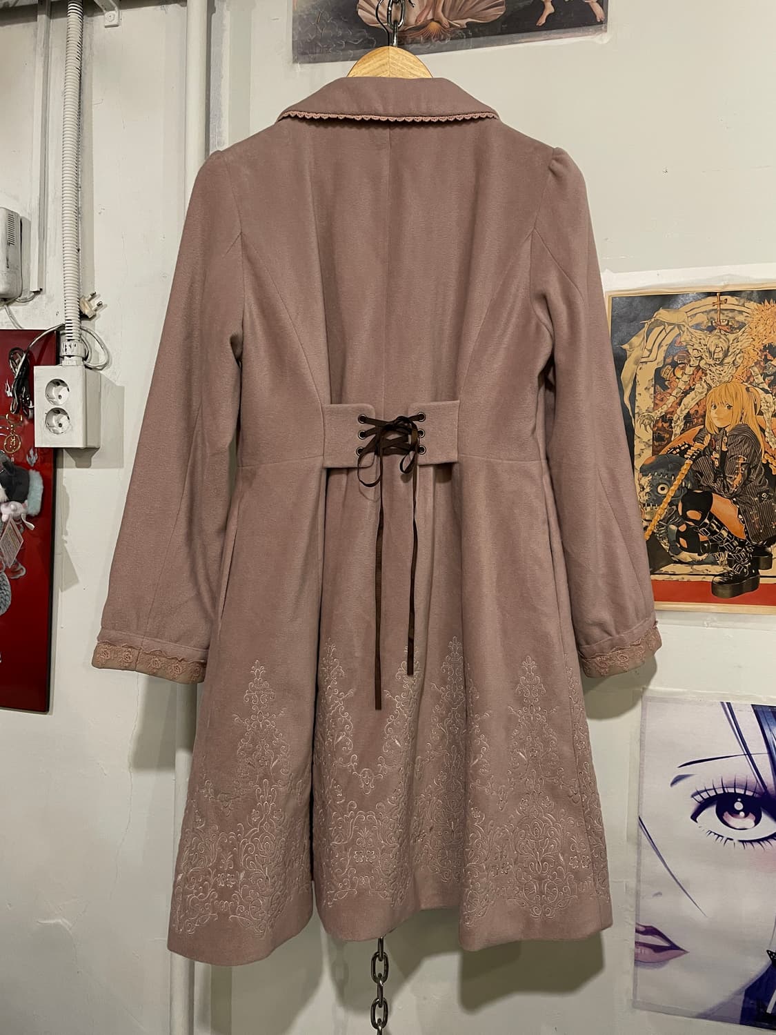 axes femme 엑시즈팜 플라워 자수 핑크 코트 상품이미지6